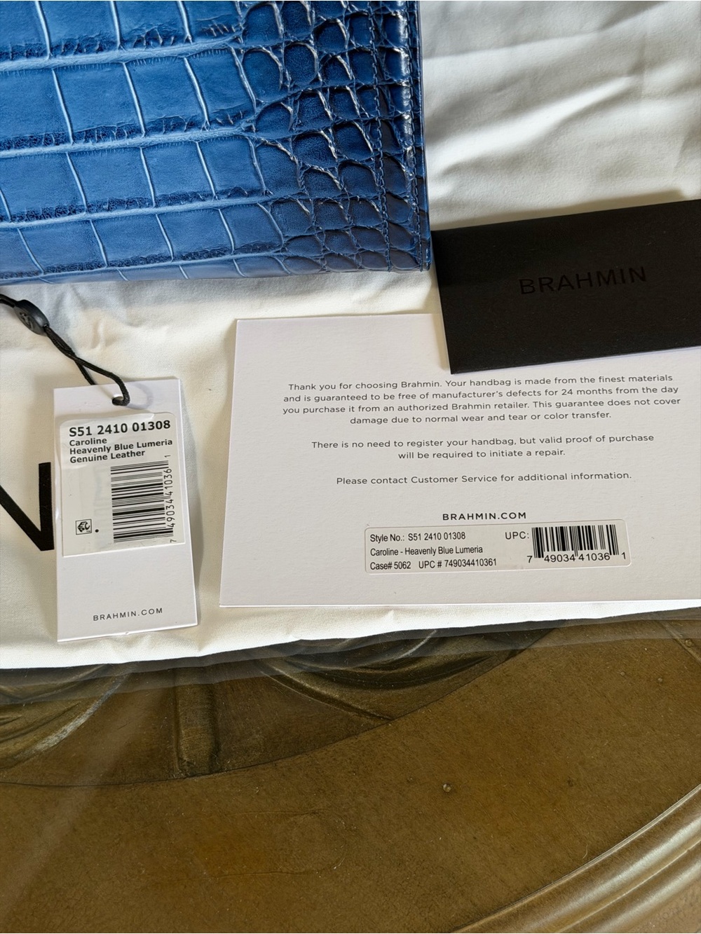 Brahmin Caroline Heavenly Blue Lumeria Satchel - Picture 8 of 15